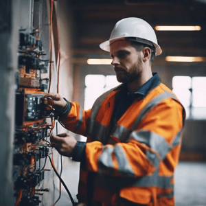 electrician running tests