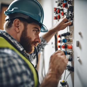 electrician working on consumer board