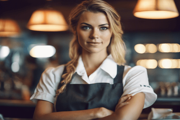 Waitress in restaurant